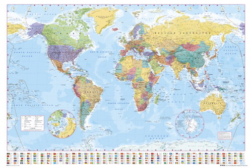 duży format politycznej mapy świata